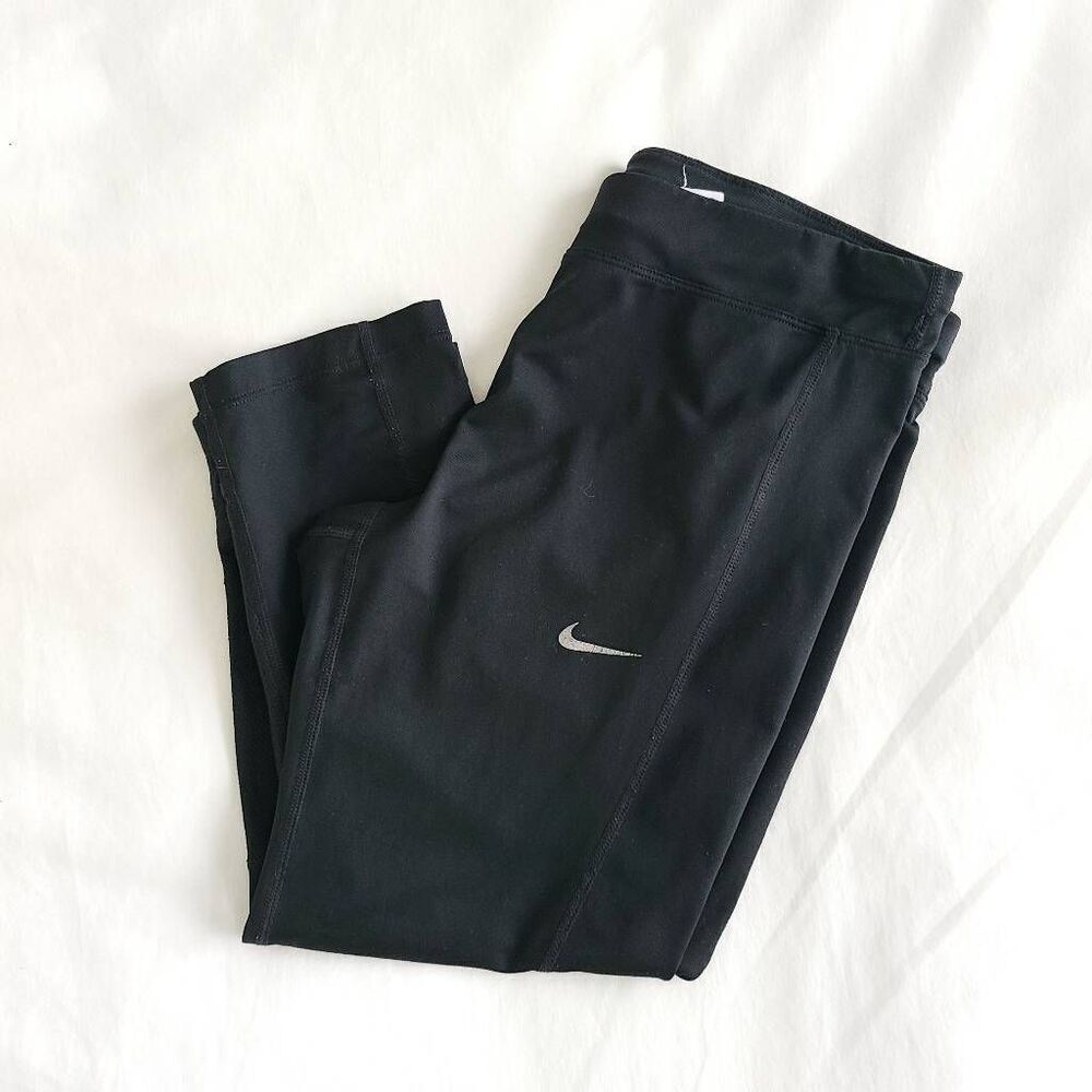 Nike Dri-Fit Activewear Legging Women's Size Medium Black Pull-On‎ Zipper Pocket